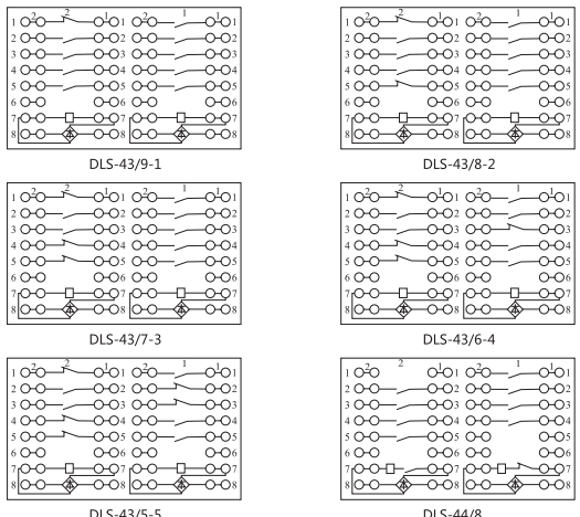 DLS-43/7-3雙位置繼電器內部連接線圖片2