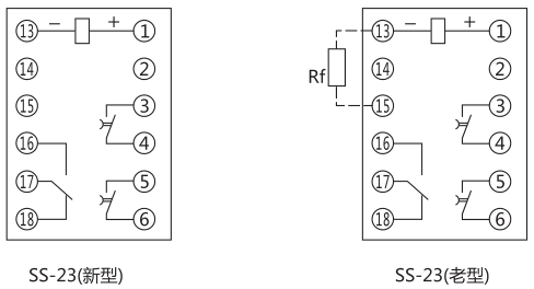 SS-23型時(shí)間繼電器內(nèi)部接線(xiàn)及外引接線(xiàn)圖片