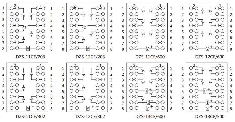 DZS-13CE延時中間繼電器內(nèi)部接線圖及外引接線圖